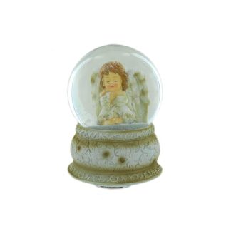 snow globe angel Glass snow globe carousel white horses musical 15x12 cm globo de neve bola de nieve navidad natal caixa de música Snow globe 100 mm sitting Angel