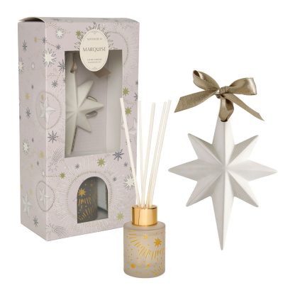 Coffret diffuseur de parfum d'ambiance et décor parfumé Fête Céleste - Marquise marquise mathilde m gesso yeso natal navidad