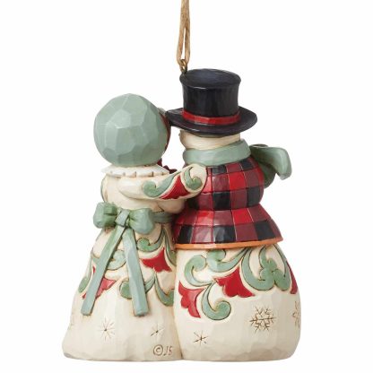 Snowman Couple Hanging Ornament 6015448 heartwood creek jim shore natal navidad boneco de neve