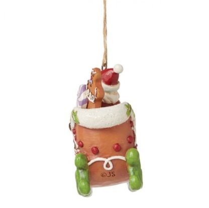 jim shore natal trenó trineo natal navidad Gingerbread Santa in Sleigh Hanging Ornament 6015508