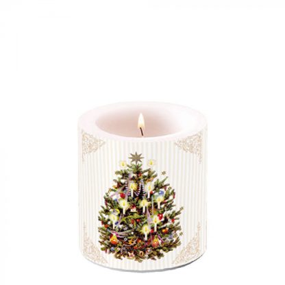 Candle small X-mas tree cream Article number 39215345 vela natal ambiente nv navidad