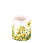 Candle small Golden daffodils Article number 19216195 ambiente vela flores