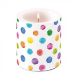 Candle medium Polka dots white Article number 19319315 vela