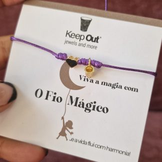 Bracciale Filo Magico con Charms pulseira trevo dedal sorte protecção keep out italiano