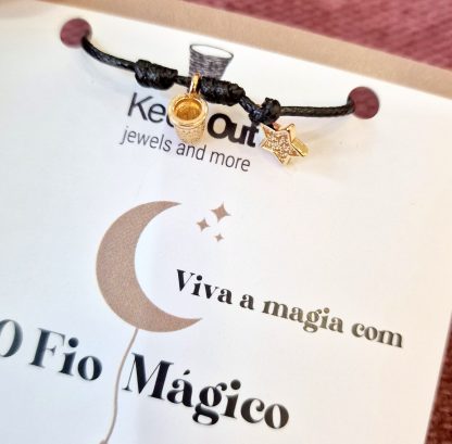 Bracciale Filo Magico con Charms pulseira trevo dedal sorte protecção keep out italiano starlight