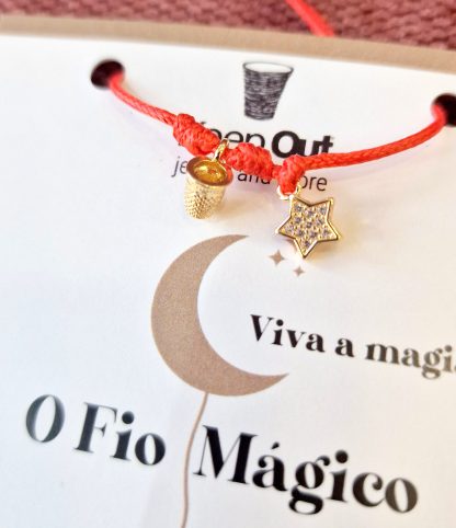 Bracciale Filo Magico con Charms pulseira trevo dedal sorte protecção keep out italiano starlight