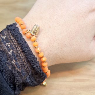 Pulseira Petra com Dedal: Laranja Suave Bracciale Jaipur keep out dedal jaipur dedal sorte PETRA