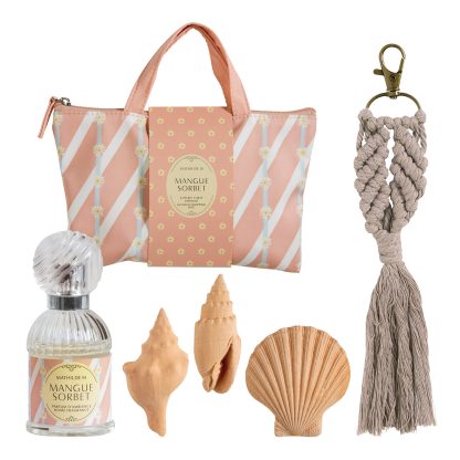 Bolsa Bain de Soleil com gessos, pendente e spray aroma Sorbet de Manga: Mathilde M.