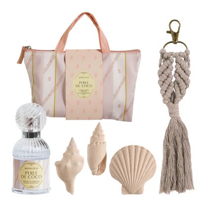 Bolsa Bain de Soleil com gessos, pendente e spray aroma Perle de Coco: Mathilde M.