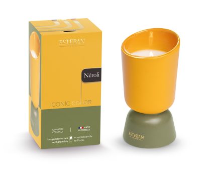 ICONIC COLOR Refillable scented Initial candle 220g Néroli Iris Cachemire esteban paris parfums mikado difusor iconic Lin vela