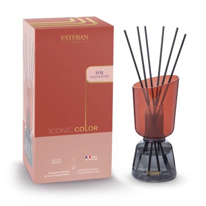 ICONIC COLOR Refillable Scented bouquet 250ml Iris Cachemire esteban paris parfums mikado difusor iconic