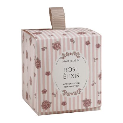 Nouveau Coffret Les Intemporelles en Fleurs parfum d'ambiance 30 ml et décor parfumé - Rose Élixir gesso perfumado mathilde m. yeso plaster