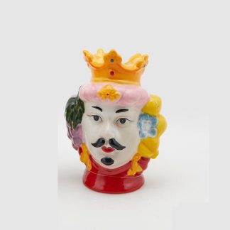 VASE HEAD SICILY HE+LEI(2ASS)H13 C1 Cod. 016826,500 Variation PINK edg enzo de gasperi testa siciliana