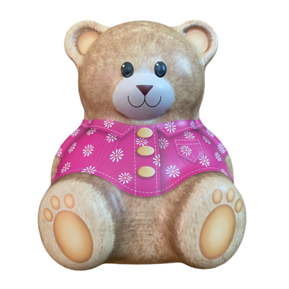 Teddy Bear with Flower Shirt Teddy Bear with Car Shirt lata silver crane páscoa bombons ovos páscoa