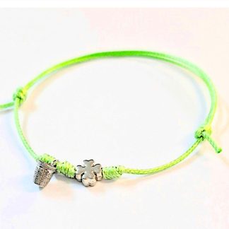 Pulseira ajustável Dedal + Trevo: Verde Claro