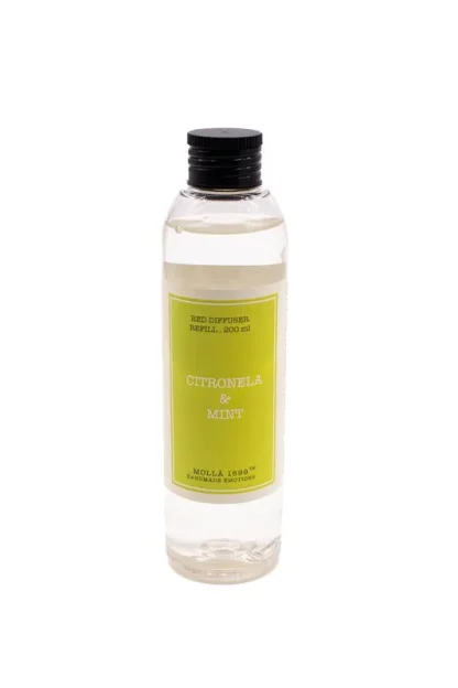 Recambio Citronela and mint (menta) de 200mL, Colección Summer. Tienda CERERIA MOLLA 1899. Marca: Cerería Mollà 1899