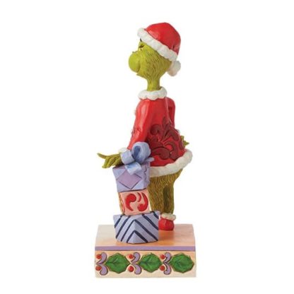 Grinch Leaning on Stacked Gifts Figurine 6015218 grinch enesco jim shore heartwood creek natal navidad