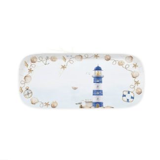 Travessa de Torta 40X17.5cm Farol / Blue Lighthouse: Easylife