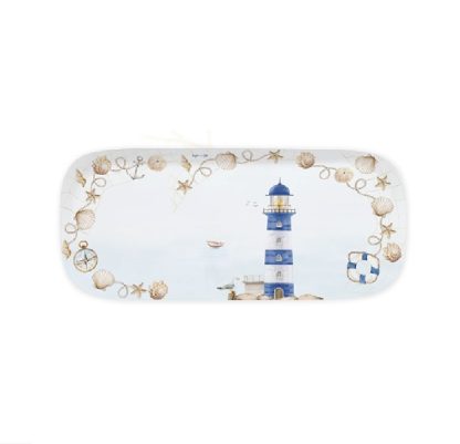 Travessa de Torta 40X17.5cm Farol / Blue Lighthouse: Easylife