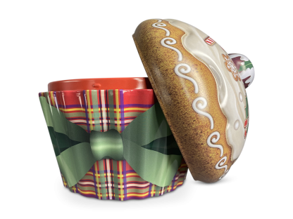 Lata Cupcake Grande de Natal: Tartan Base