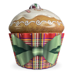 Lata Cupcake Grande de Natal: Tartan Base