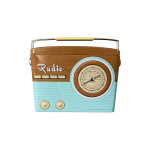 Lata Rádio Vintage Bege e Azul