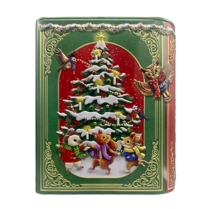 Lata Livro Verde Christmas Melody Animais 17.5cm