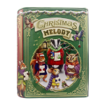 Lata Livro Verde Christmas Melody Animais 17.5cm