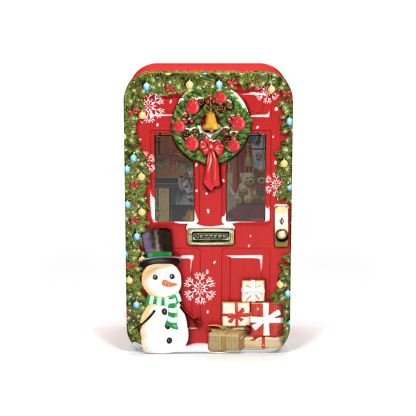 Lata Porta Vermelha Natal: pequena 15cm
