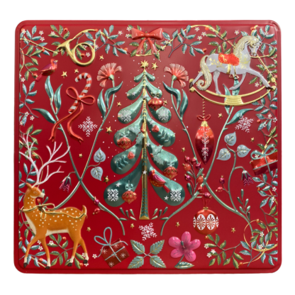 Lata rectangular Vermelha Enfeites de Natal