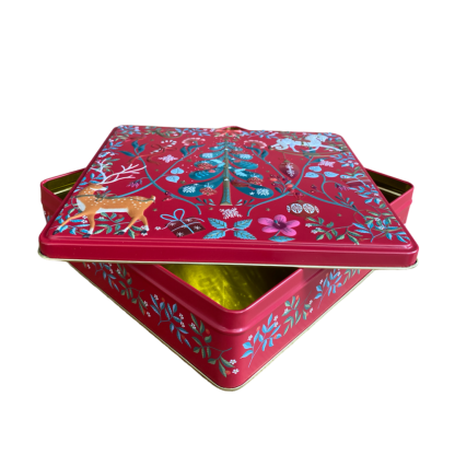 Lata rectangular Vermelha Enfeites de Natal