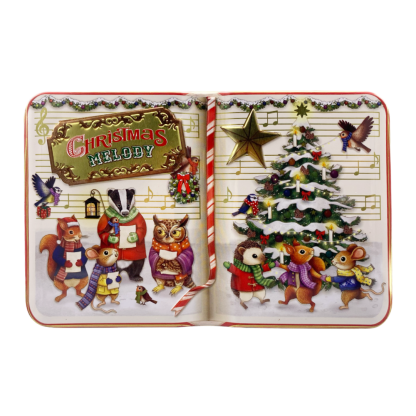 Lata baixa formato Livro 14X9cm "Xmas Melody"