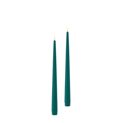 Pack 2 Velas Led Shiny Verde Jade: 28cm X 2.2 cm