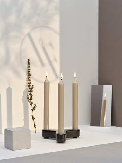 Bougies la Française: Vela castiçal 20cm Taupe – 1 unidade