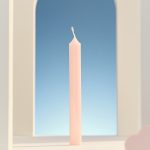 Bougies la Française: Vela castiçal 20cm Rosa Pastel - 1 unidade