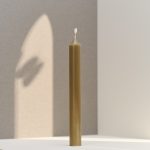 Bougies la Française: Vela castiçal 20cm Bronze Chic: Verde Seco – 1 unidade