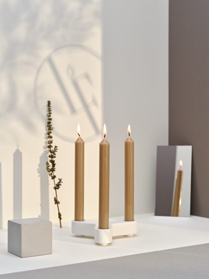 Bougies la Française: Vela castiçal 20cm Bronze Chic: Verde Seco – 1 unidade