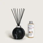 Difusor Mikado 180ml Marbrure Noir / Mármore Preta: aroma Poussiere D'Ambre