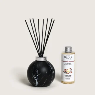 Difusor Mikado 180ml Marbrure Noir / Mármore Preta: aroma Poussiere D'Ambre