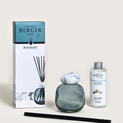 Difusor Mikado Mineral Branco e Azul: 180ml Puro Chá Branco