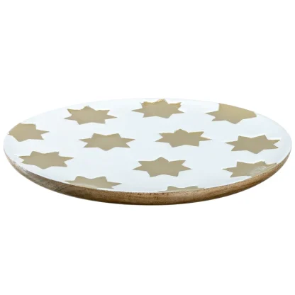 Prato 30cm Gold Stars madeira: Leonardo