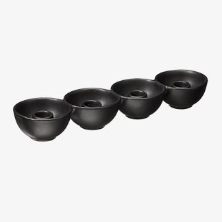Castiçal Megan Preto Mate: 4 orifícios