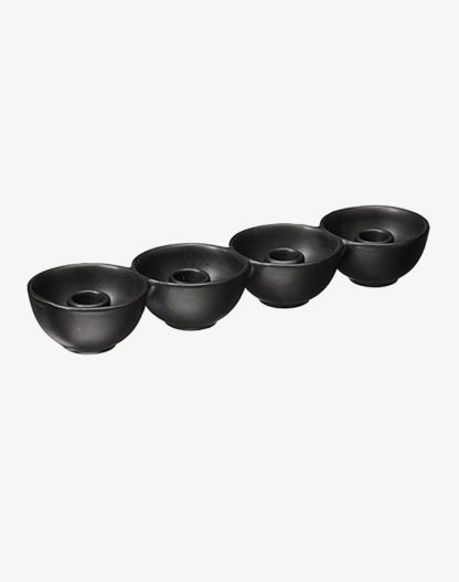 Castiçal Megan Preto Mate: 4 orifícios