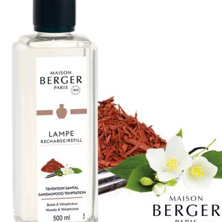 Fragrância 500ml Tentation Santal (Sândalo): lâmpada catalítica