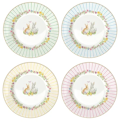 Conjunto 4 pratos Sobremesa Happy Easter: Easylife