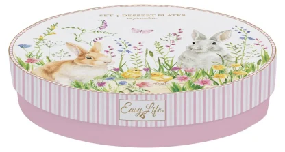 Conjunto 4 pratos Sobremesa Happy Easter: Easylife