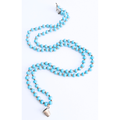 Colar Fio Petra com Dedal: Azul