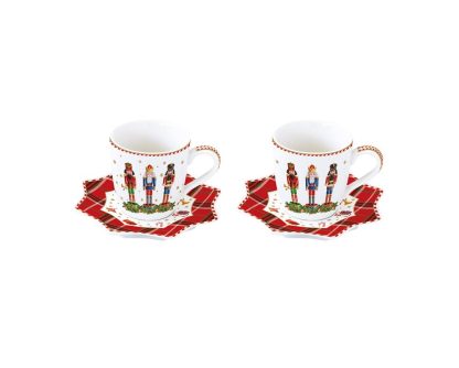 Conjunto 2 chávenas de café + pires Vintage Nutcracker: Easylife