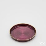 Prato Bordeaux com Rebordo Dourado: 16cmX2cm