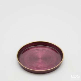 Prato Bordeaux com Rebordo Dourado: 16cmX2cm